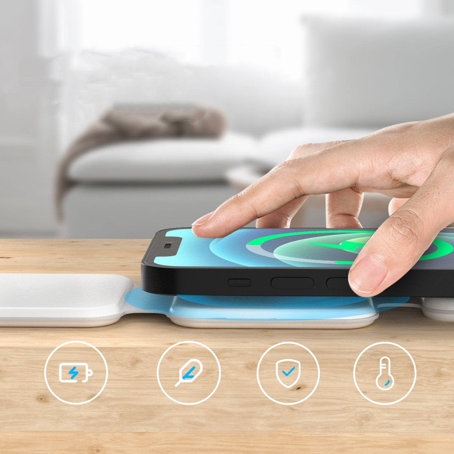 3-in-1 Magnetic Foldable Wireless Charging Station – Multi-Device Charger