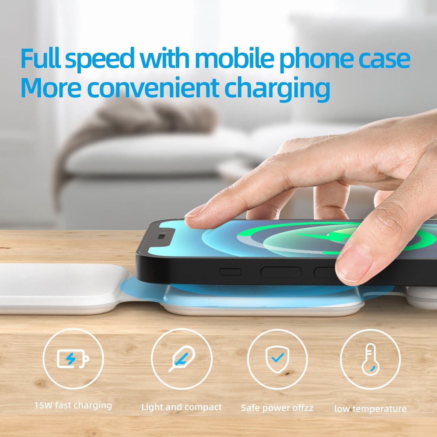 3-in-1 Magnetic Foldable Wireless Charging Station – Multi-Device Charger