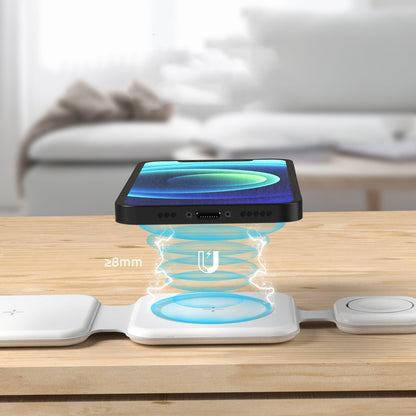 3-in-1 Magnetic Foldable Wireless Charging Station – Multi-Device Charger