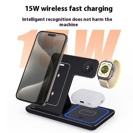 15W 3-in-1 Foldable Wireless Charging Stand with LED Light