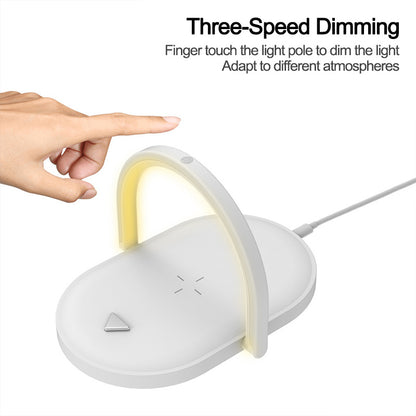 3-in-1 Foldable Wireless Charger & Night Light – Stonego LED Table Lamp