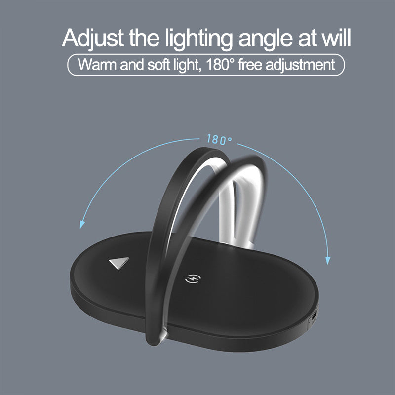 3-in-1 Foldable Wireless Charger & Night Light – Stonego LED Table Lamp
