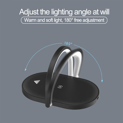 3-in-1 Foldable Wireless Charger & Night Light – Stonego LED Table Lamp