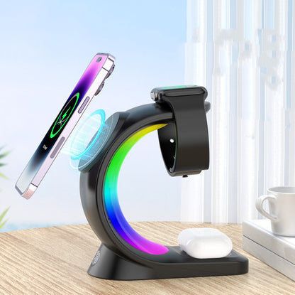 4-in-1 Magnetic Wireless Charger with Atmosphere Light