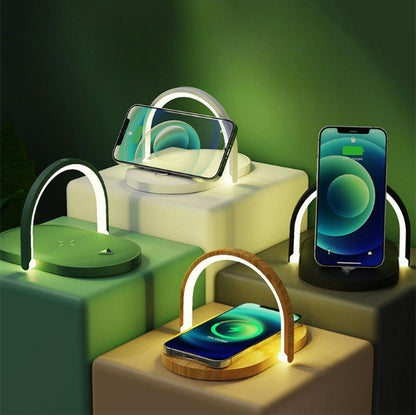 3-in-1 Foldable Wireless Charger & Night Light – Stonego LED Table Lamp