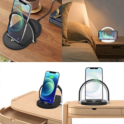 3-in-1 Foldable Wireless Charger & Night Light – Stonego LED Table Lamp